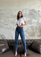 High-Waist Mom Jeans – Vintage Blue