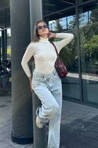 Strickbluse Mit Rollkragen